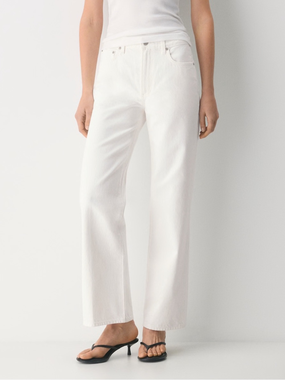 Farrah High-Rise Wide Leg Jeans in White